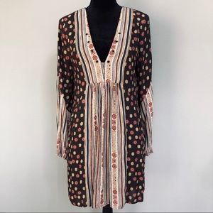 Free People Mixed Print Peasant Dress